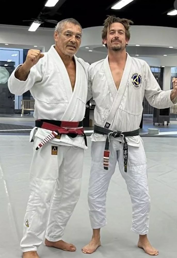 Chris 'Bones' Burns with Master Rickson Gracie