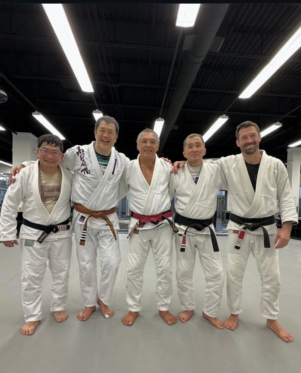 James Driskill and Rickson Gracie with seminar students